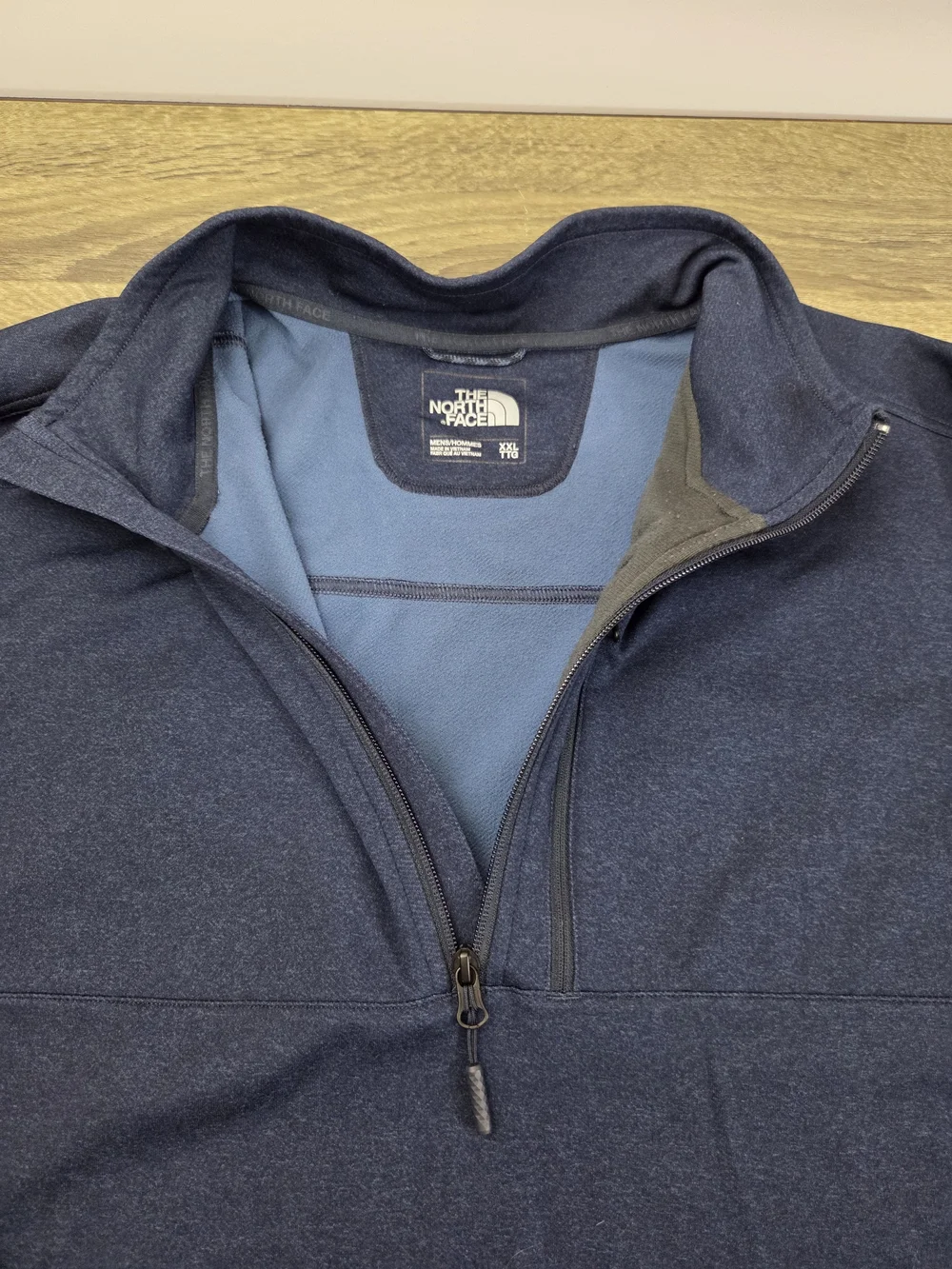 The North Face 1/4 Zip Pullover Sweatshirt Men's 2XL Blue Fleece Long Sleeve